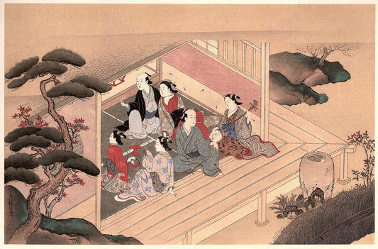 Japanese antique Ukiyoe, woodcut print, 1906, Japanese antique woodblock print, Nishikawa Sukenobu, from Ukiyoe-ha-gashu.