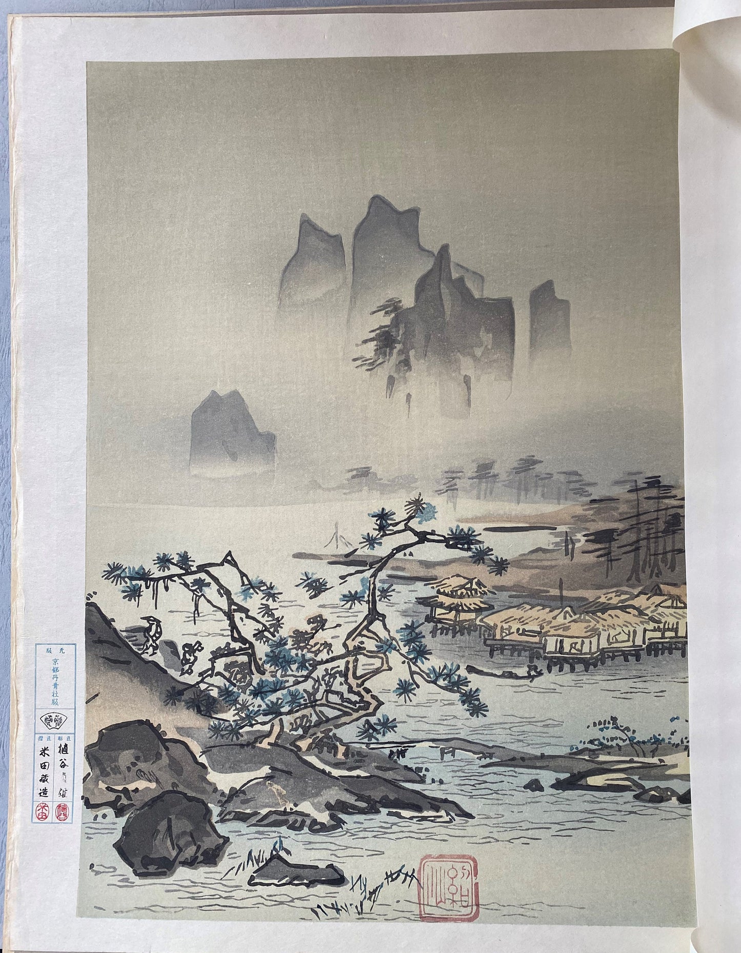 Japanese ink painting, woodcut print, Shousen,Large size.