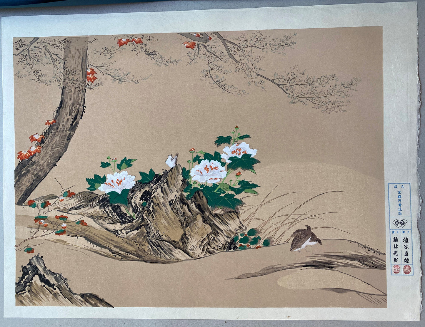 Japanese woodblock print, Kano Sanraku, Large size.