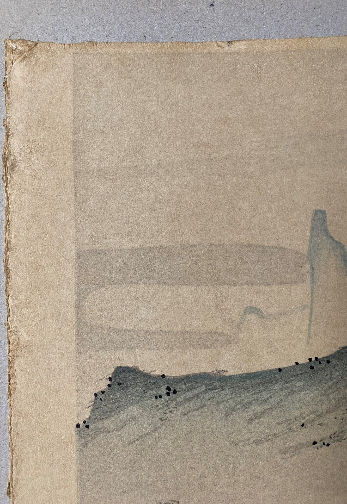 Japanese ink painting, woodcut print, Shoukei,Large size.