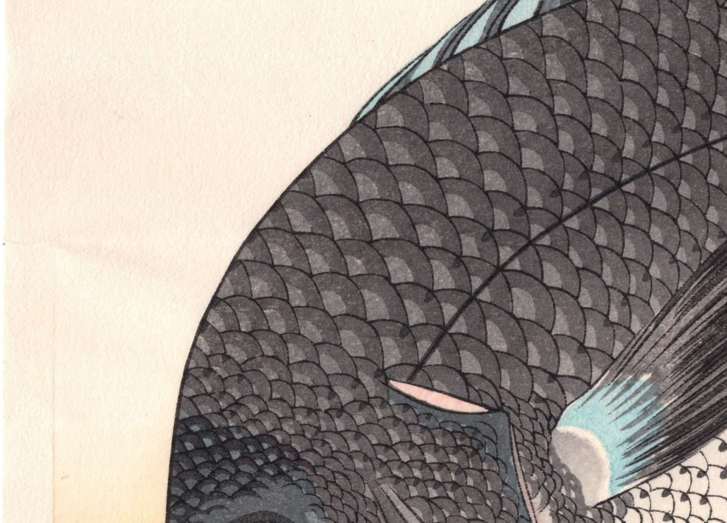 Japanese Ukiyoe, woodcut print, Hiroshige, "Black Sea Bream, Crimson Sea Bream & Japanese Pepper".