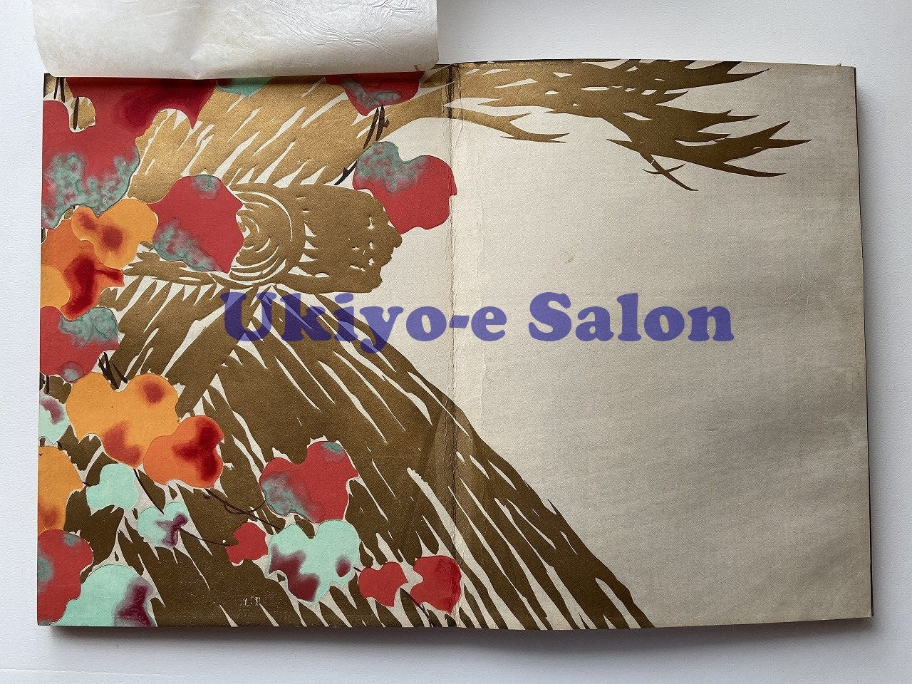 Japanese antique woodcut design book, 1909, Kamisaka Sekka, "World of Things (Momoyogusa)", 2 volumes.