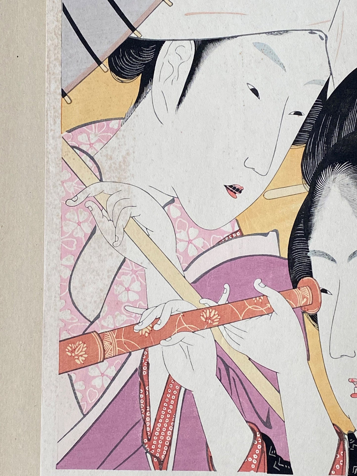 Japanese Ukiyoe, woodcut print, Hokusai, "Telescope"
