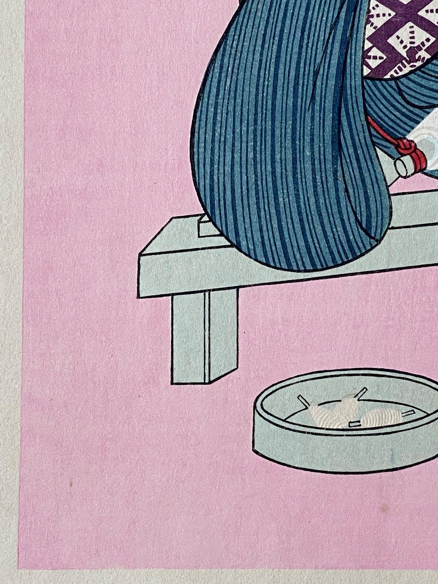 Japanese Ukiyoe, woodcut print, Suzuki Harunobu, "The Weaver"