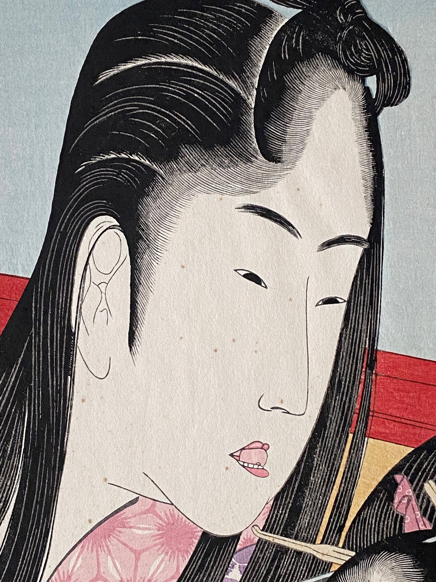 Japanese Ukiyoe, woodcut print, Katsushika Hokusai, "Ground Cherry, from the series Seven Useless Habits (Fûryû nakute nana kuse)"