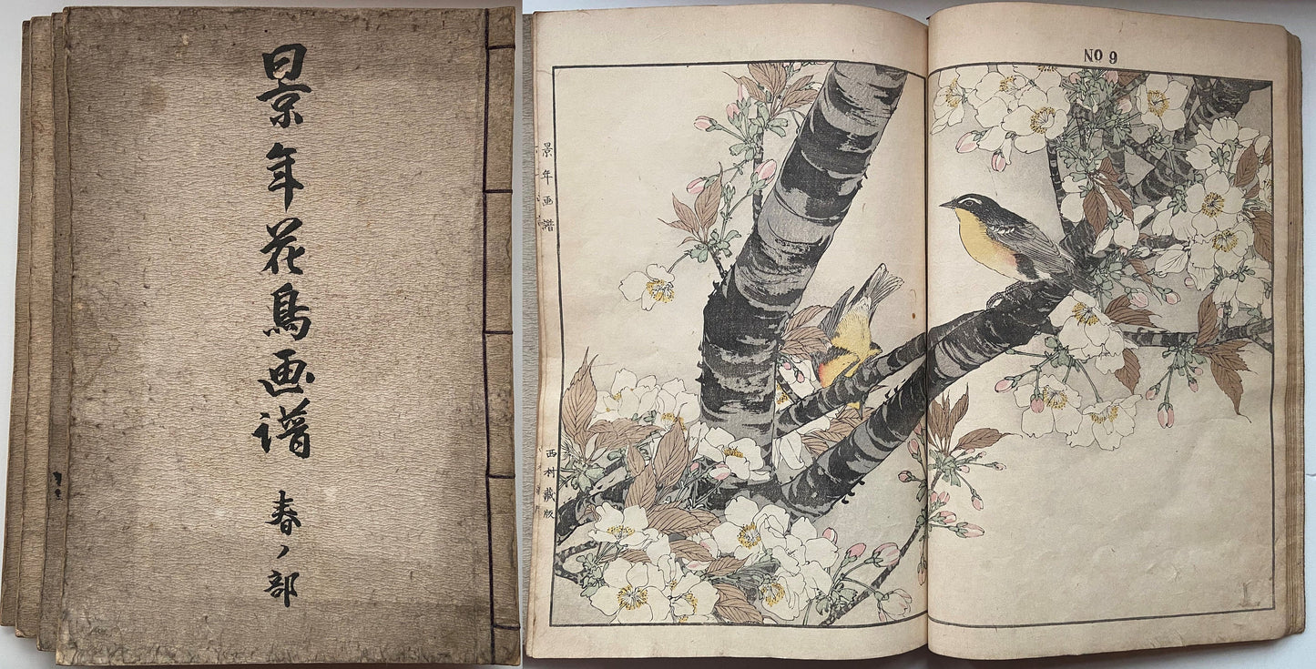 Japanese woodcut book, Imao Keinen, "Keinen kacho gafu (Keinen's Book of Birds and Flowers)".