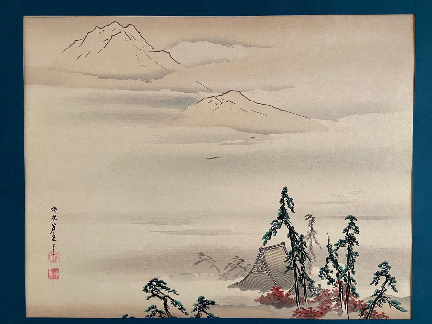 Japanese woodblock print, Kano Hogai, Higashiyama view.