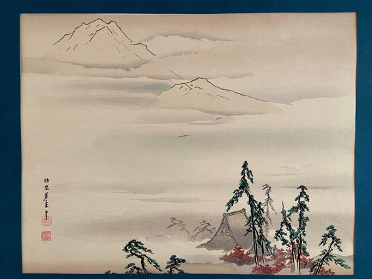 Japanese woodblock print, Kano Hogai, Higashiyama view.