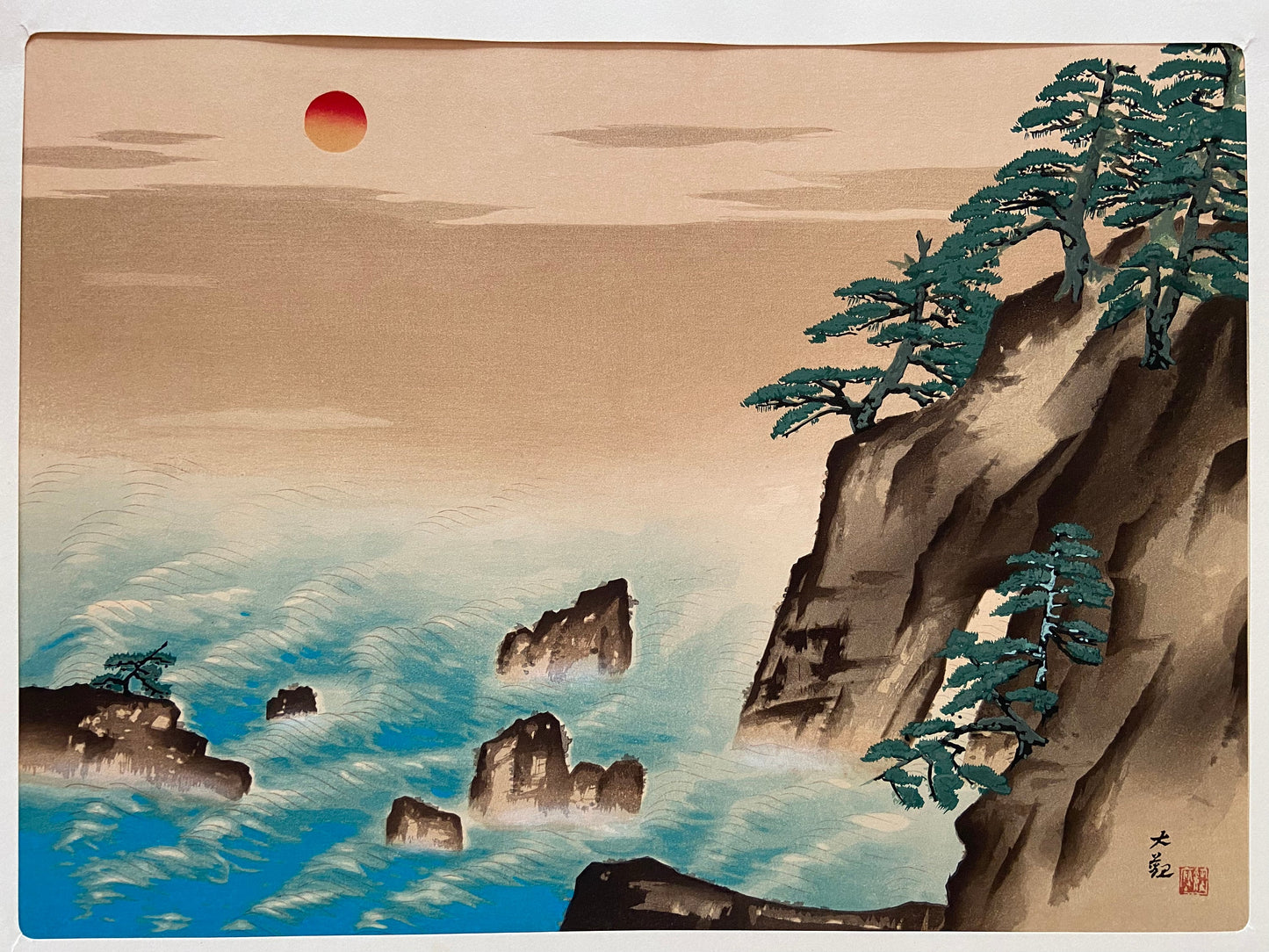 Japanese woodblock print, Large size, Yokoyama Taikan.