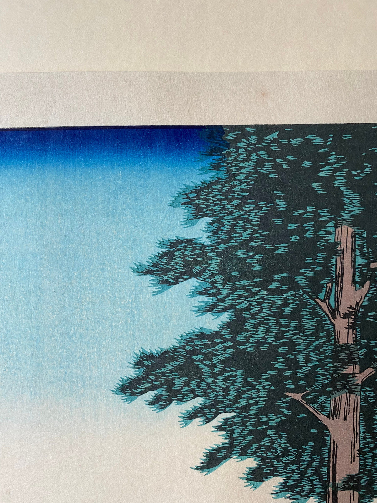 Japanese Ukiyo-e Woodblock print,  Hiroshige, "Rokusozan in Kazusa Province (Kazusa Rokusozan)".