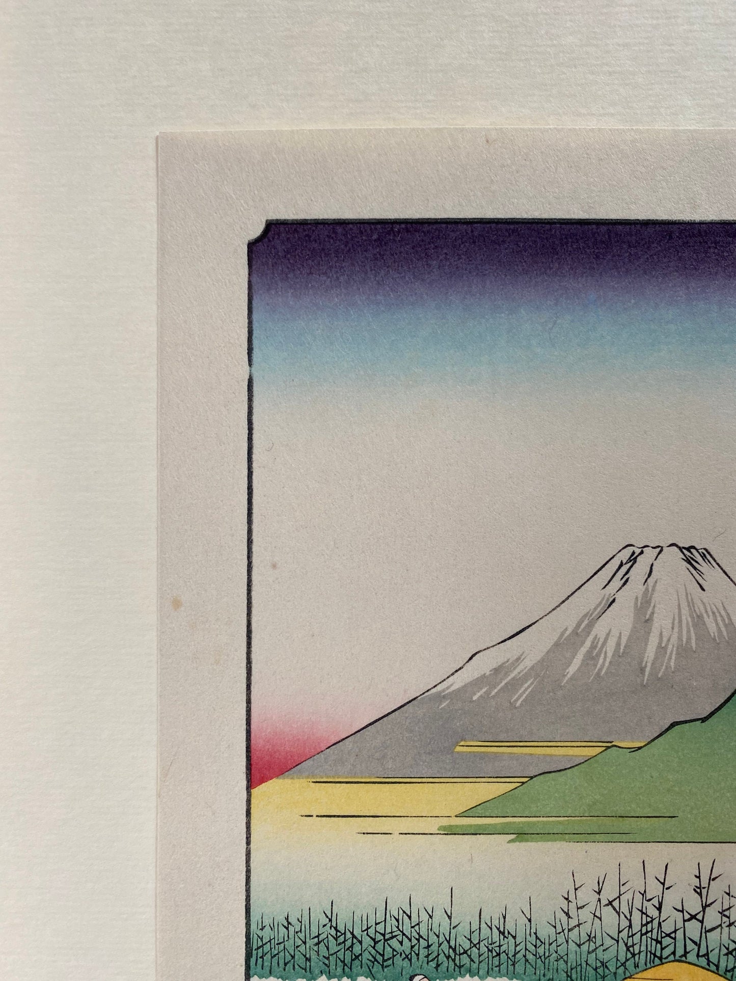Japanese Ukiyo-e Woodblock print, Hiroshige, "The Sagami River (Sagamigawa)".