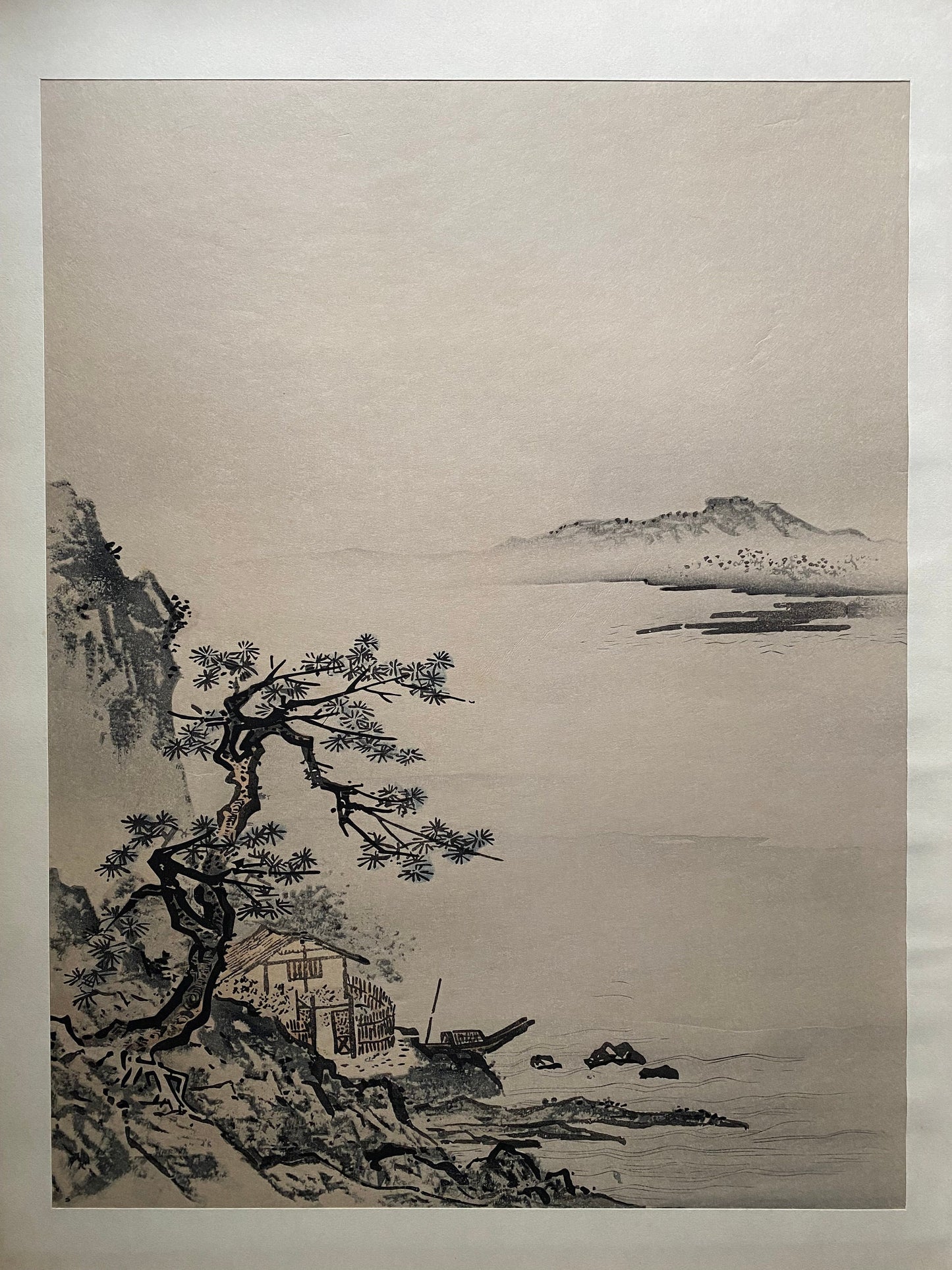 Japanese ink painting, woodcut print, Large size, Shubun, Koten-Eni-zu.