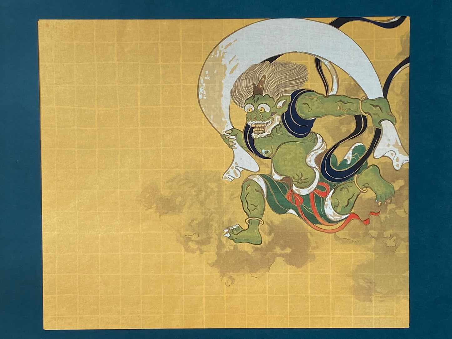Japanese woodblock print, 1983, Large size,  Sotatsu TAWARAYA, "Wind and Thunder Gods".