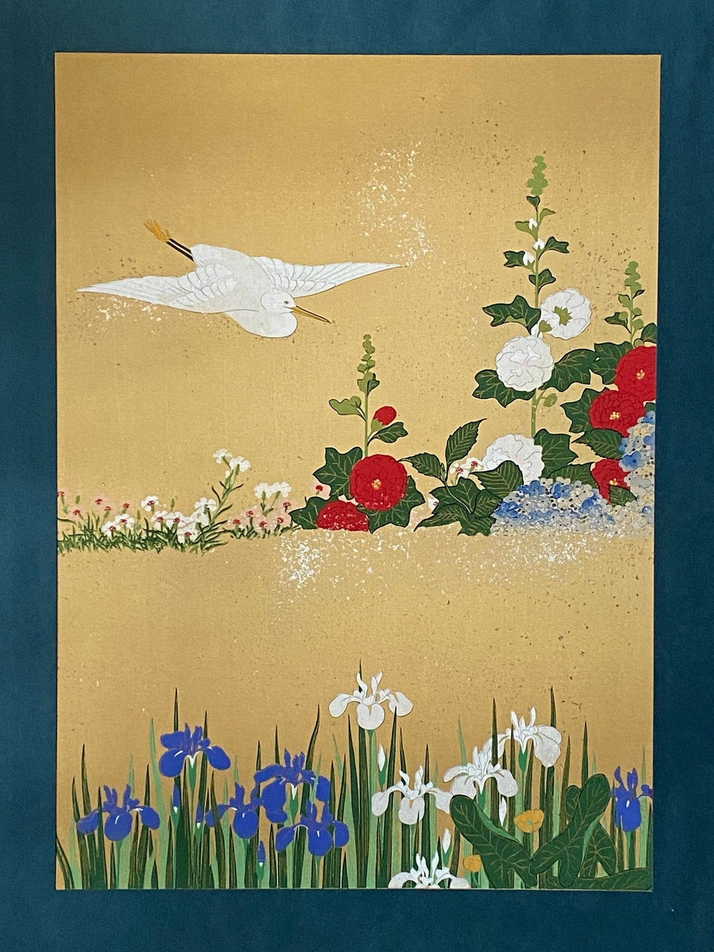 Japanese woodblock print, 1983, Large size, Sakai Hoitsu, Flower and Bird
