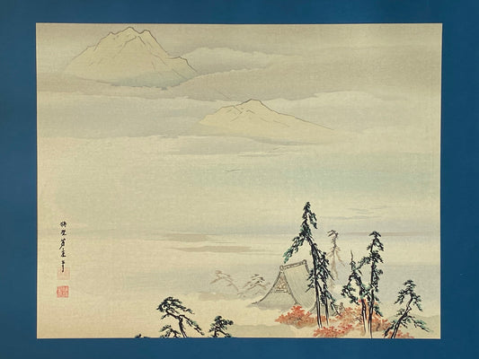 Japanese woodblock print, 1983, Large size, Kano Hogai, Higashiyama