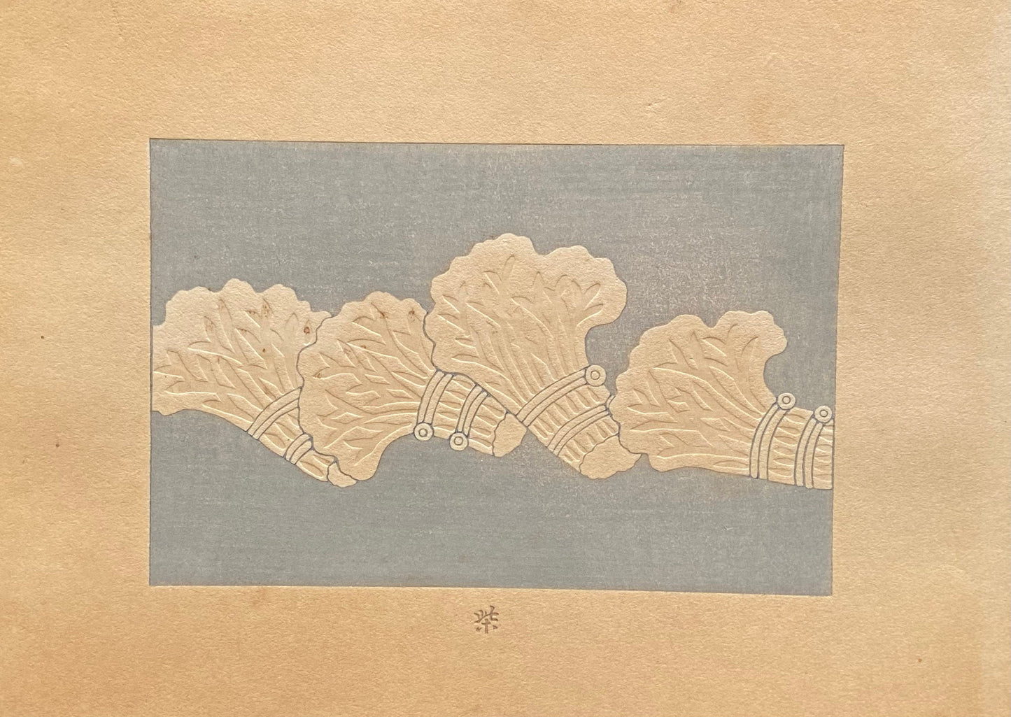 Japanese design, antique, woodcut print, 1933, Kawarazaki Kodo, Antique Woodcut Design Print, purple gromwell.