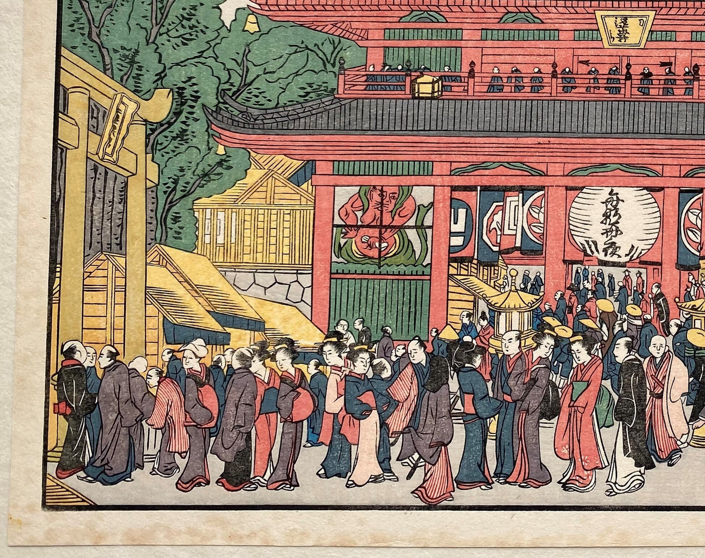Japanese Ukiyoe, woodcut print, Tamagawa Shucho, "Nio-mon gateway of Kinryuzan"