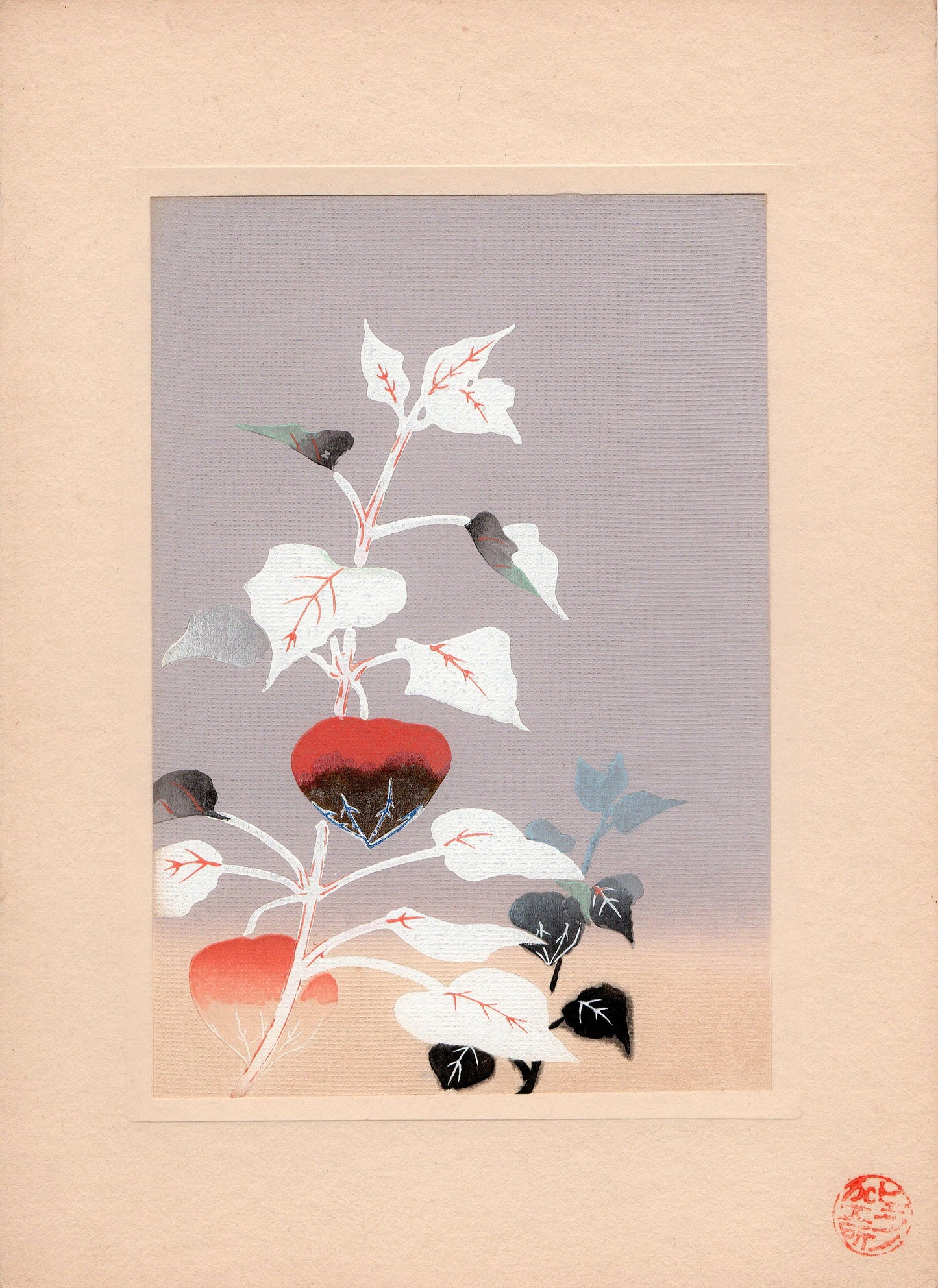 Japanese antique woodblock print, Design, 1933, Kimono Design.