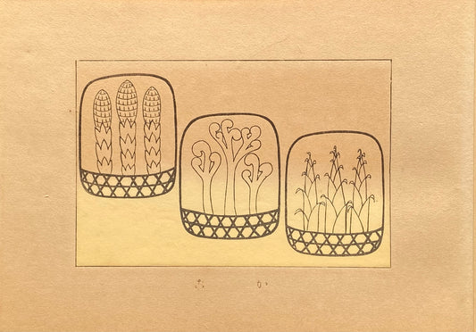 Japanese design, antique, woodcut print, 1933, Kawarazaki Kodo, Antique Woodcut Design Print.