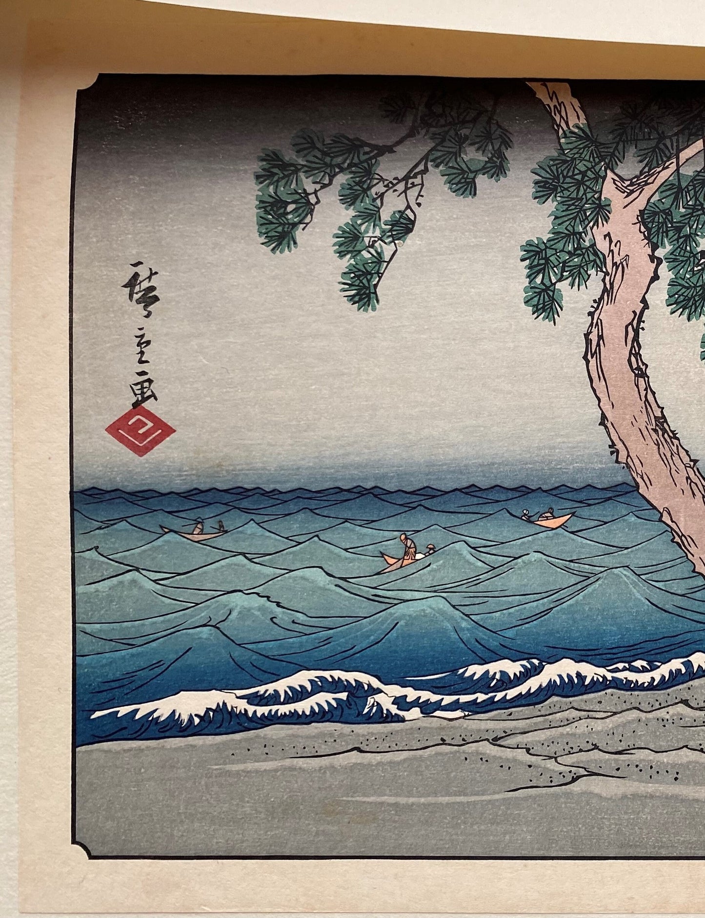 Japanese Ukiyo-e Woodblock print, Utagawa Hiroshige, "Hamamatsu"