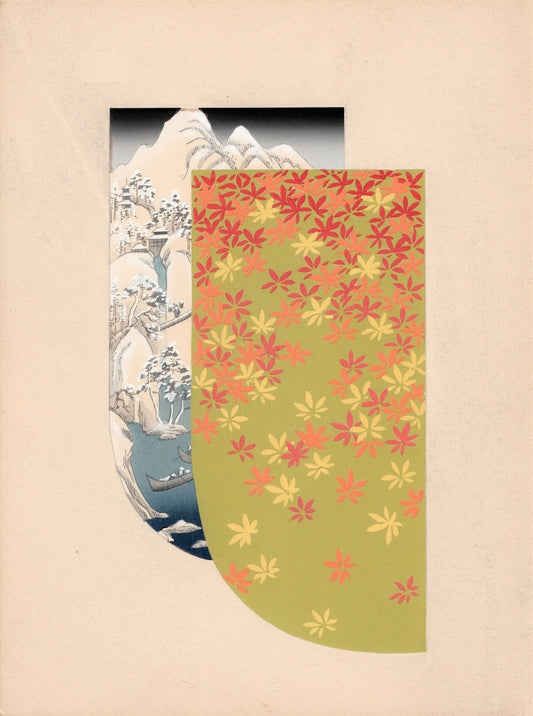 Japanese antique woodblock print, Design, 1936, Kano Shuho, Kimono Design.