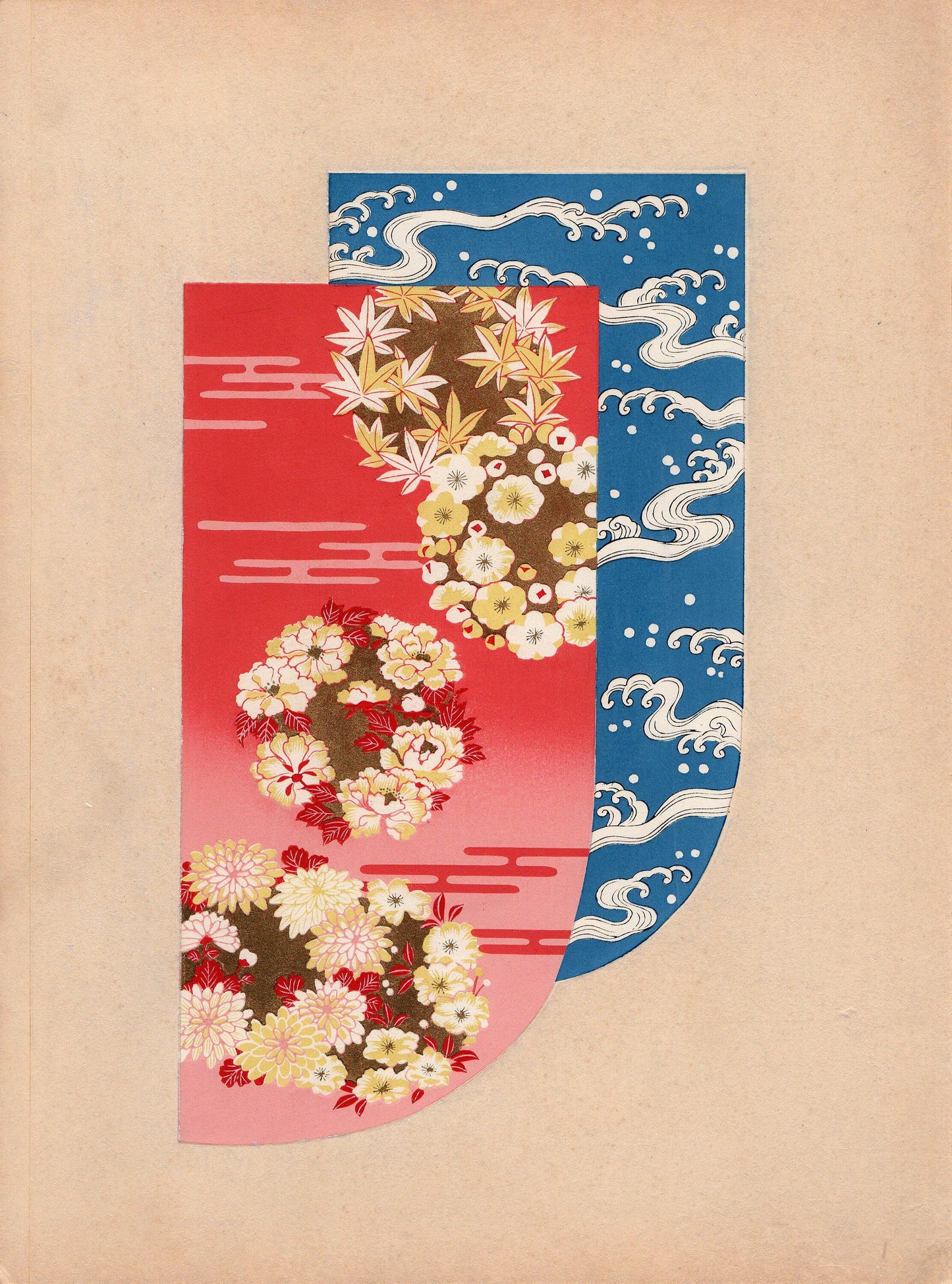 Japanese antique woodblock print, Design, 1936, Kano Shuho, Kimono Design.
