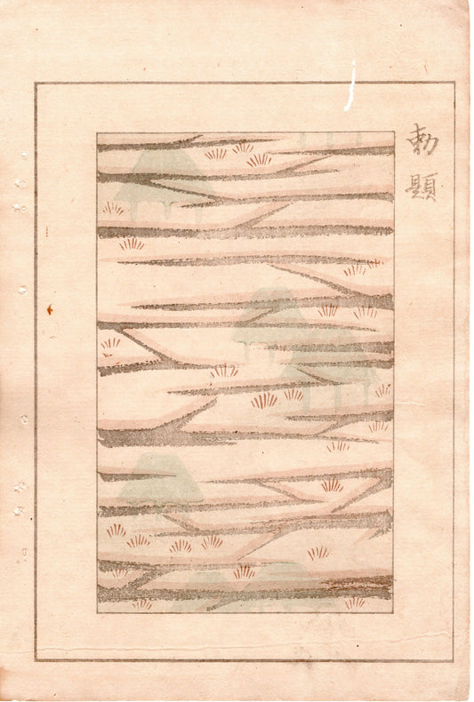 Japanese Antique Original Woodcut Print, Japanese design, Around 1900, Bijutsukai 4, Antique Japanese print, Kimono Design.
