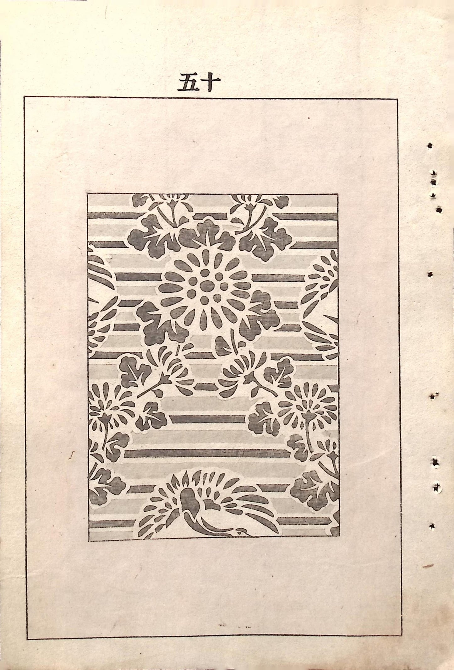 Japanese Antique Original Woodcut Print, Japanese design, Around 1900, Bijutsukai 5, Antique Japanese print, Kimono Design.