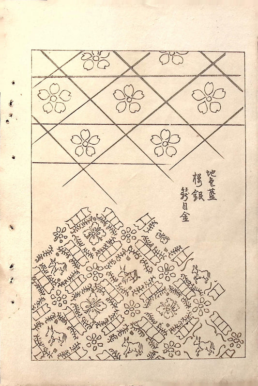 Japanese Antique Original Woodcut Print, Japanese design, Around 1900, Bijutsukai 5, Antique Japanese print, Kimono Design.
