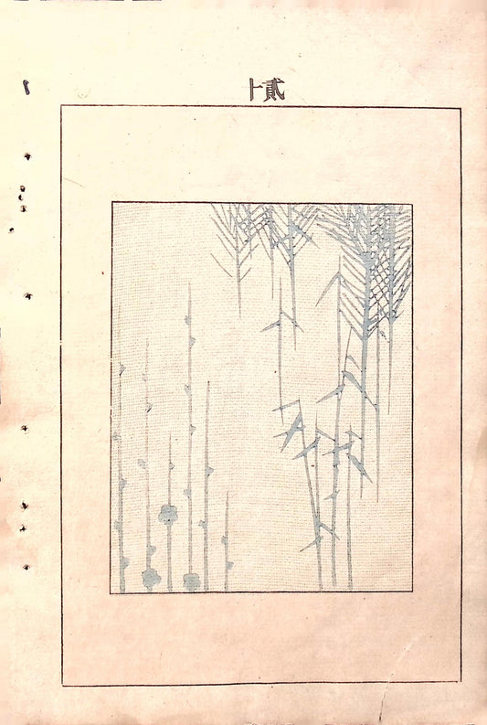 Japanese Antique Original Woodcut Print, Japanese design, Around 1900, Bijutsukai 5, Antique Japanese print, Kimono Design.