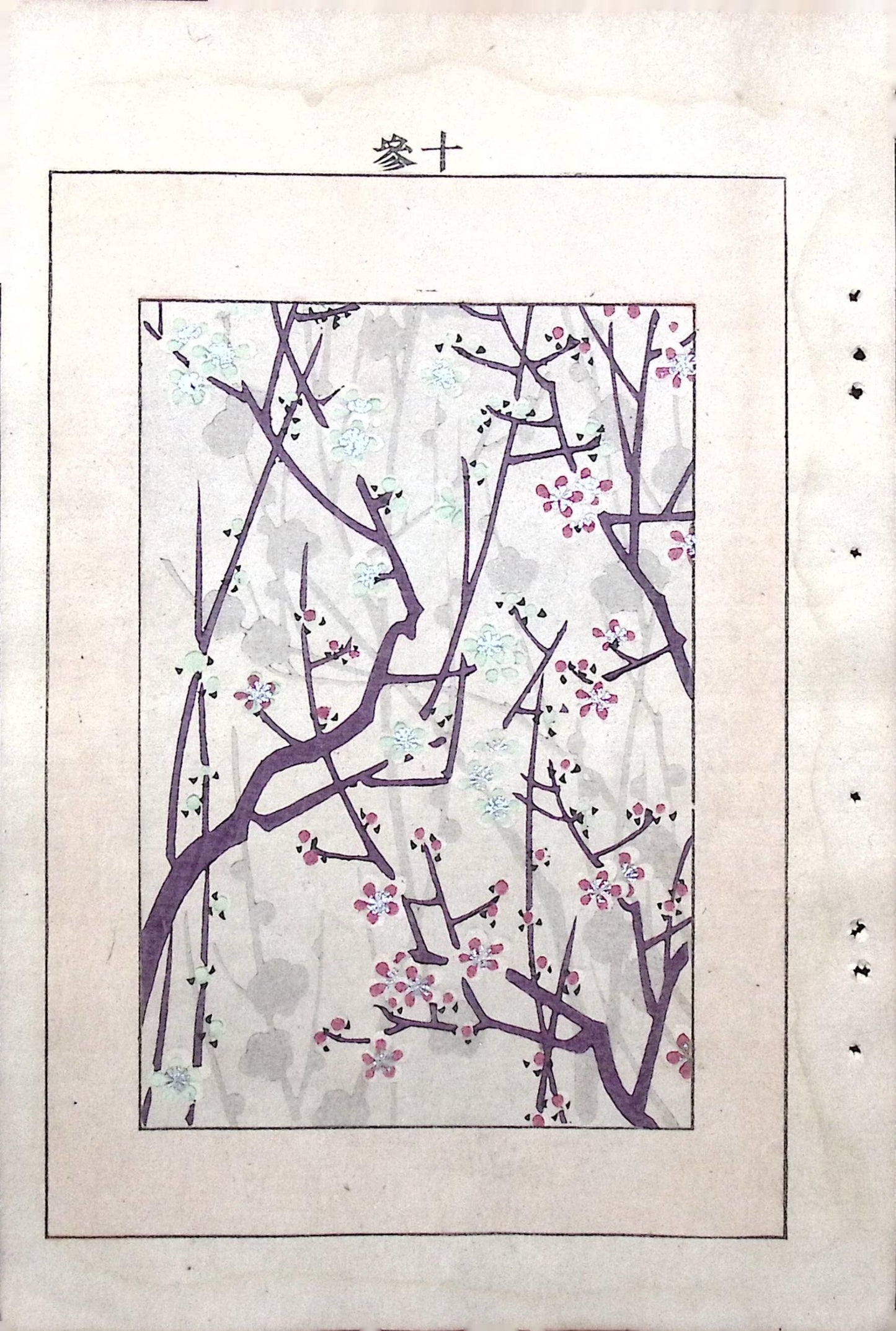 Japanese Antique Original Woodcut Print, Japanese design, Around 1900, Bijutsukai 6, Antique Japanese print, Kimono Design.