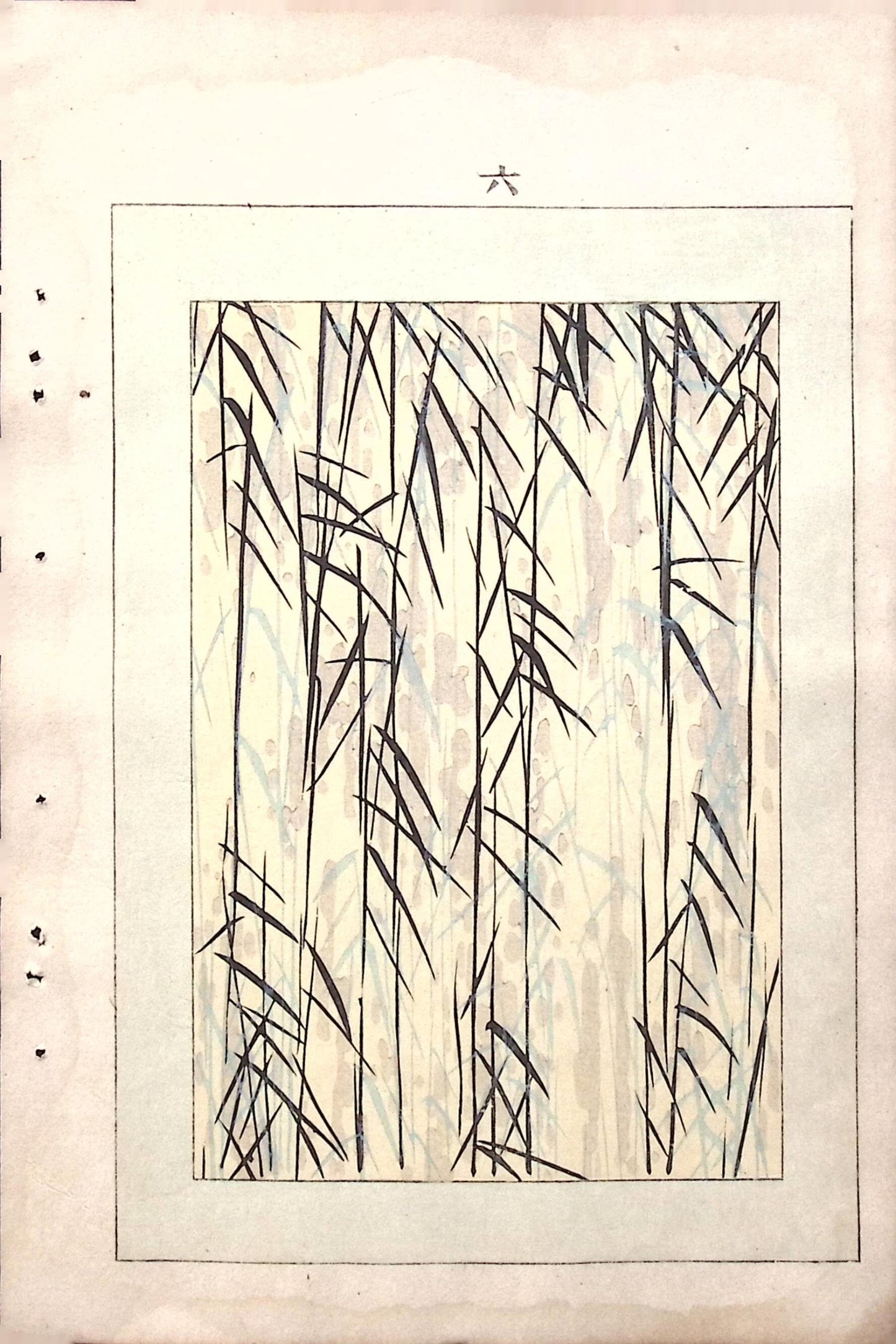 Japanese Antique Original Woodcut Print, Japanese design, Around 1900, Bijutsukai 6, Antique Japanese print, Kimono Design.