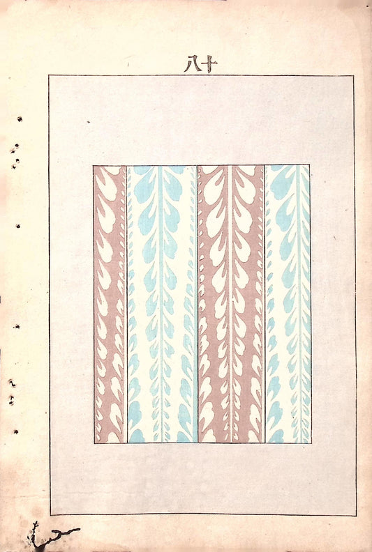 Japanese Antique Original Woodcut Print, Japanese design, Around 1900, Bijutsukai 6, Antique Japanese print, Kimono Design.