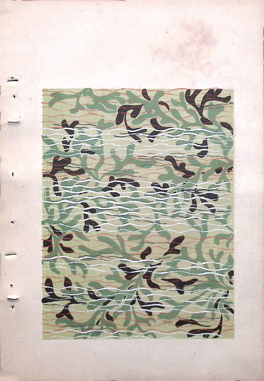 Japanese Antique Original Woodcut Print, Japanese design, Around 1900, Bijutsukai 8, Antique Japanese print, Kimono Design.