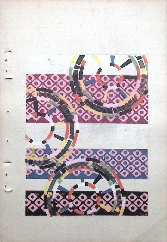 Japanese Antique Original Woodcut Print, Japanese design, Around 1900, Bijutsukai 8, Antique Japanese print, Kimono Design.