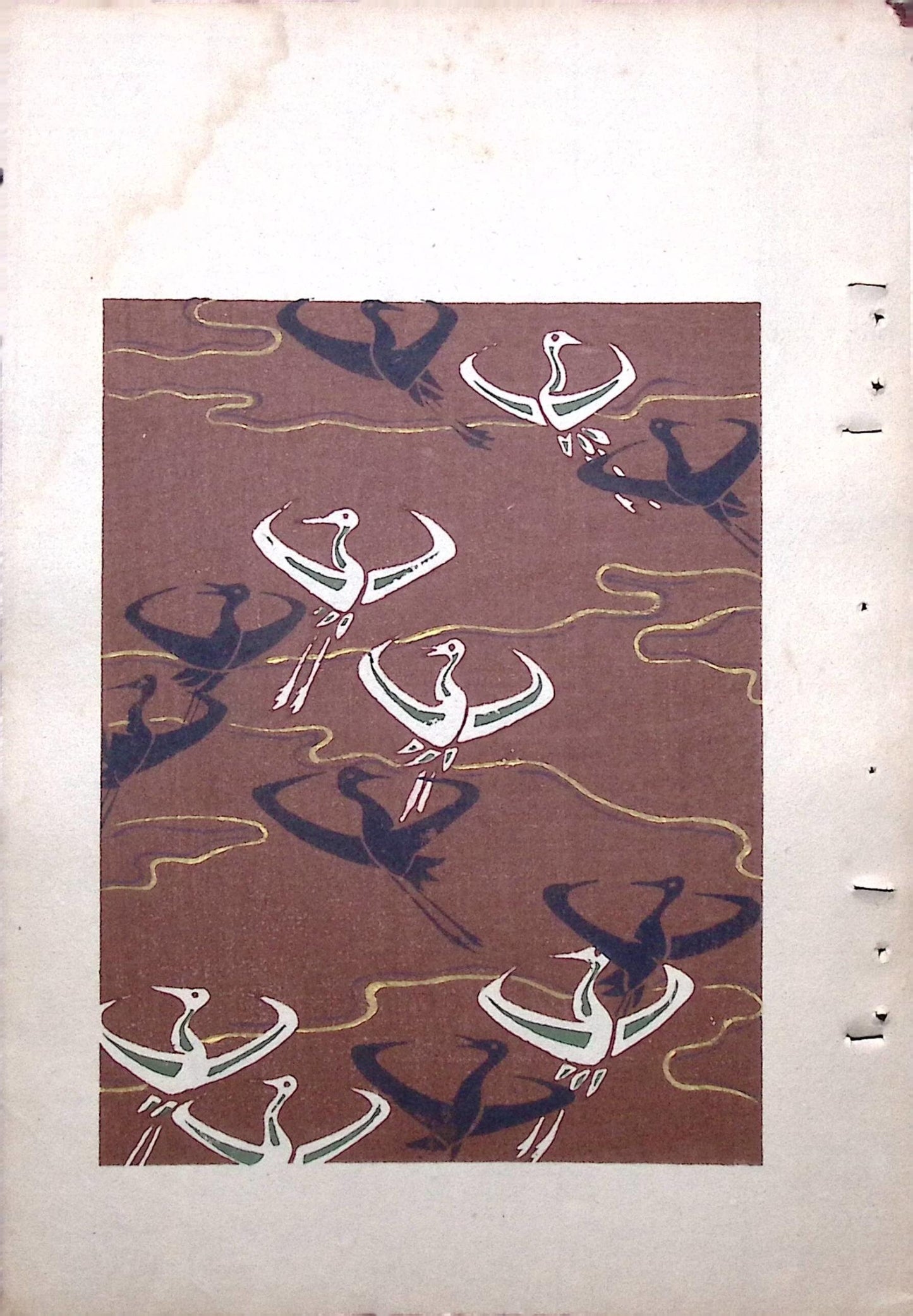 Japanese Antique Original Woodcut Print, Japanese design, Around 1900, Bijutsukai 8, Antique Japanese print, Kimono Design.