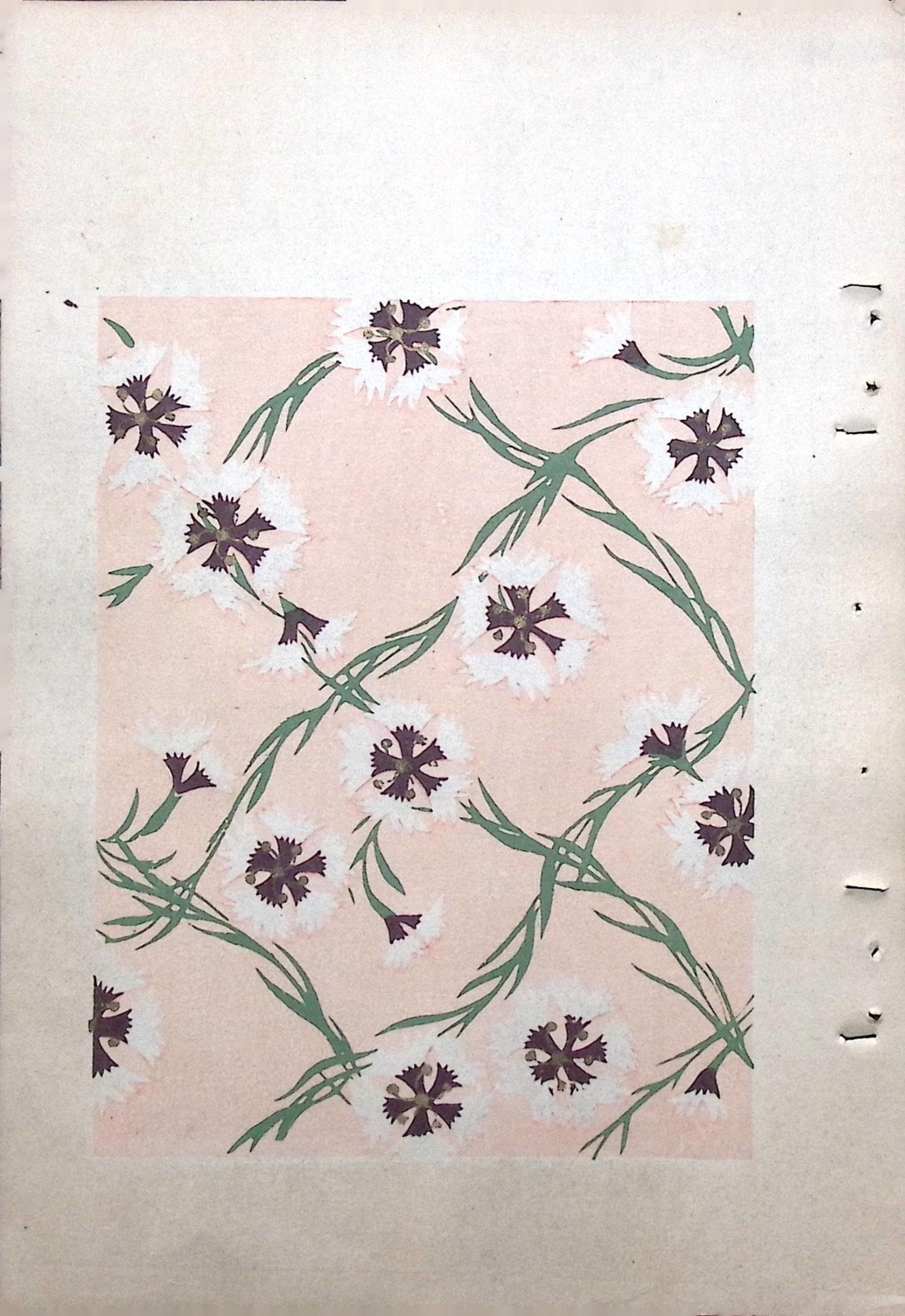 Japanese Antique Original Woodcut Print, Japanese design, Around 1900, Bijutsukai 8, Antique Japanese print, Kimono Design.