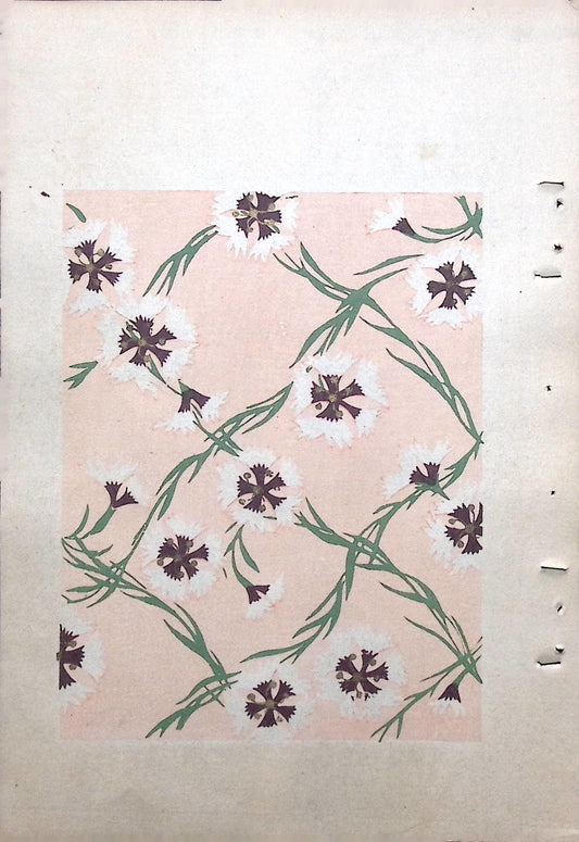 Japanese Antique Original Woodcut Print, Japanese design, Around 1900, Bijutsukai 8, Antique Japanese print, Kimono Design.