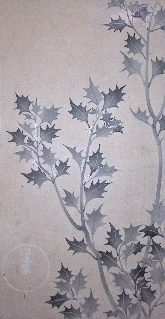 Japanese design, antique, woodcut print, Rimpa.