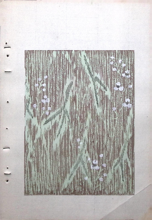 Japanese Antique Original Woodcut Print, Japanese design, Around 1900, Bijutsukai 8, Antique Japanese print, Kimono Design.