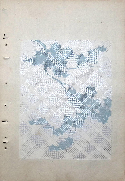 Japanese Antique Original Woodcut Print, Japanese design, Around 1900, Bijutsukai 8, Antique Japanese print, Kimono Design.