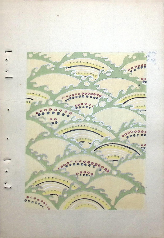 Japanese Antique Original Woodcut Print, Japanese design, Around 1900, Bijutsukai 8, Antique Japanese print, Kimono Design.