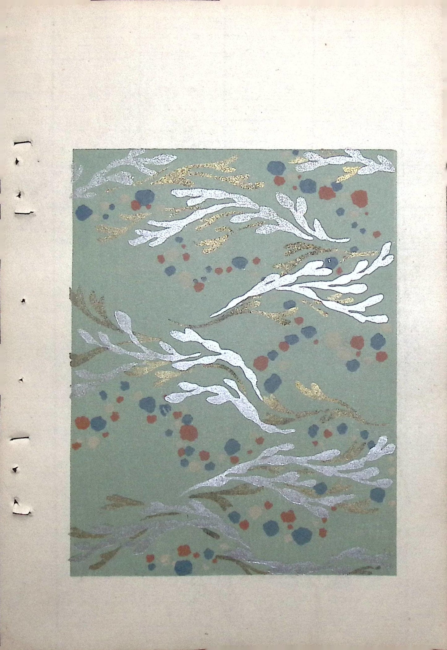 Japanese Antique Original Woodcut Print, Japanese design, Around 1900, Bijutsukai 8, Antique Japanese print, Kimono Design.