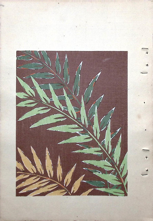 Japanese Antique Original Woodcut Print, Japanese design, Around 1900, Bijutsukai 8, Antique Japanese print, Kimono Design.