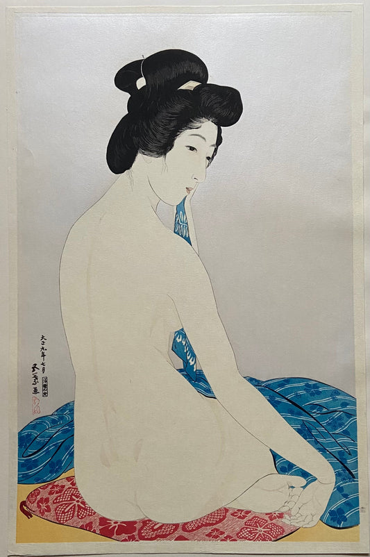 Japanese Ukiyoe, Shin-Hanga, Woodblock print, Hashiguchi Goyo, "Woman After the Bath"