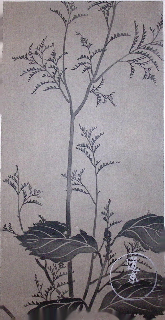 Japanese design, antique, woodcut print, Rimpa.