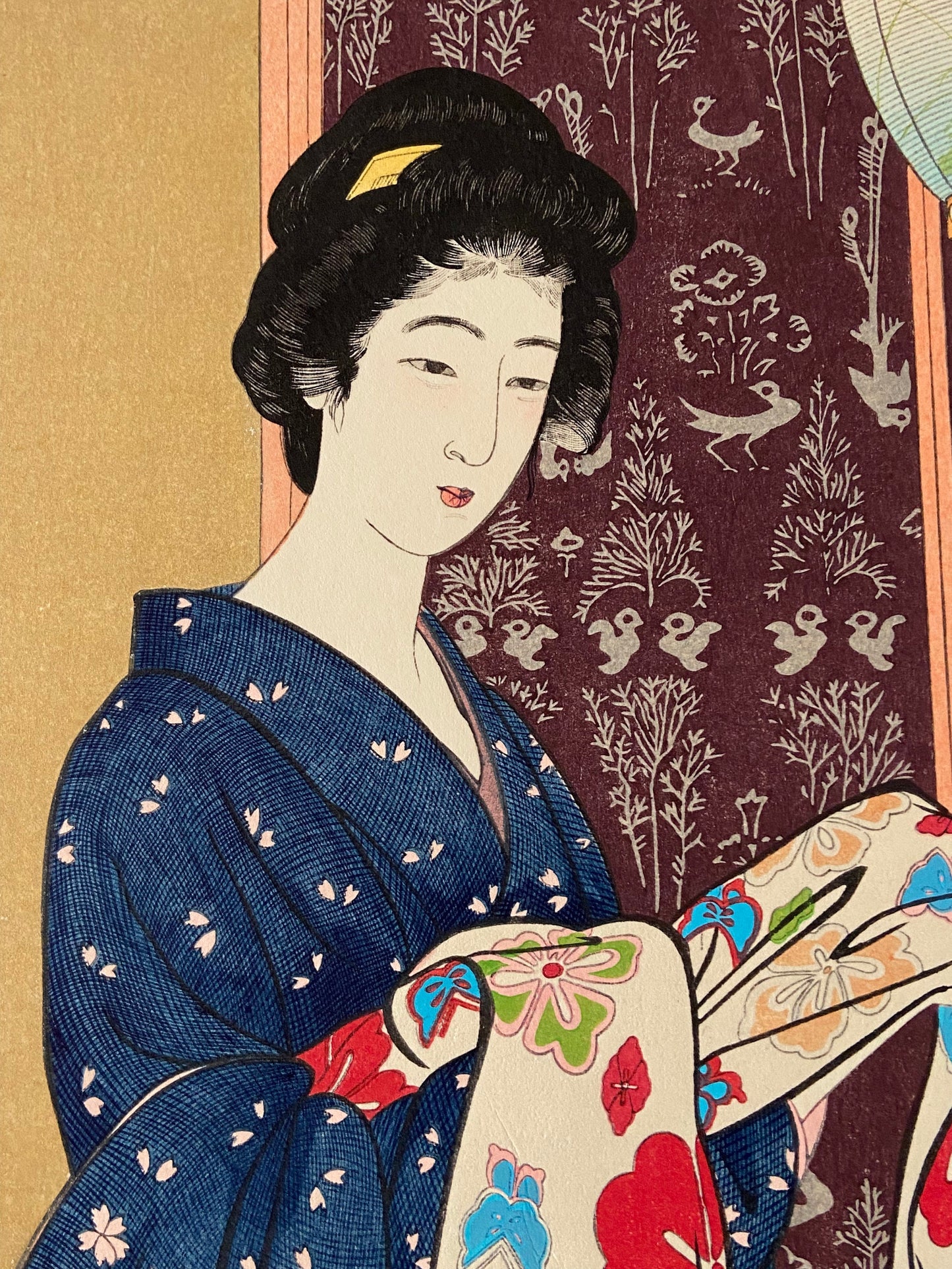 Japanese Ukiyoe, Shin-Hanga, Woodblock print, Hashiguchi Goyo, "Woman in Summer Kimono"