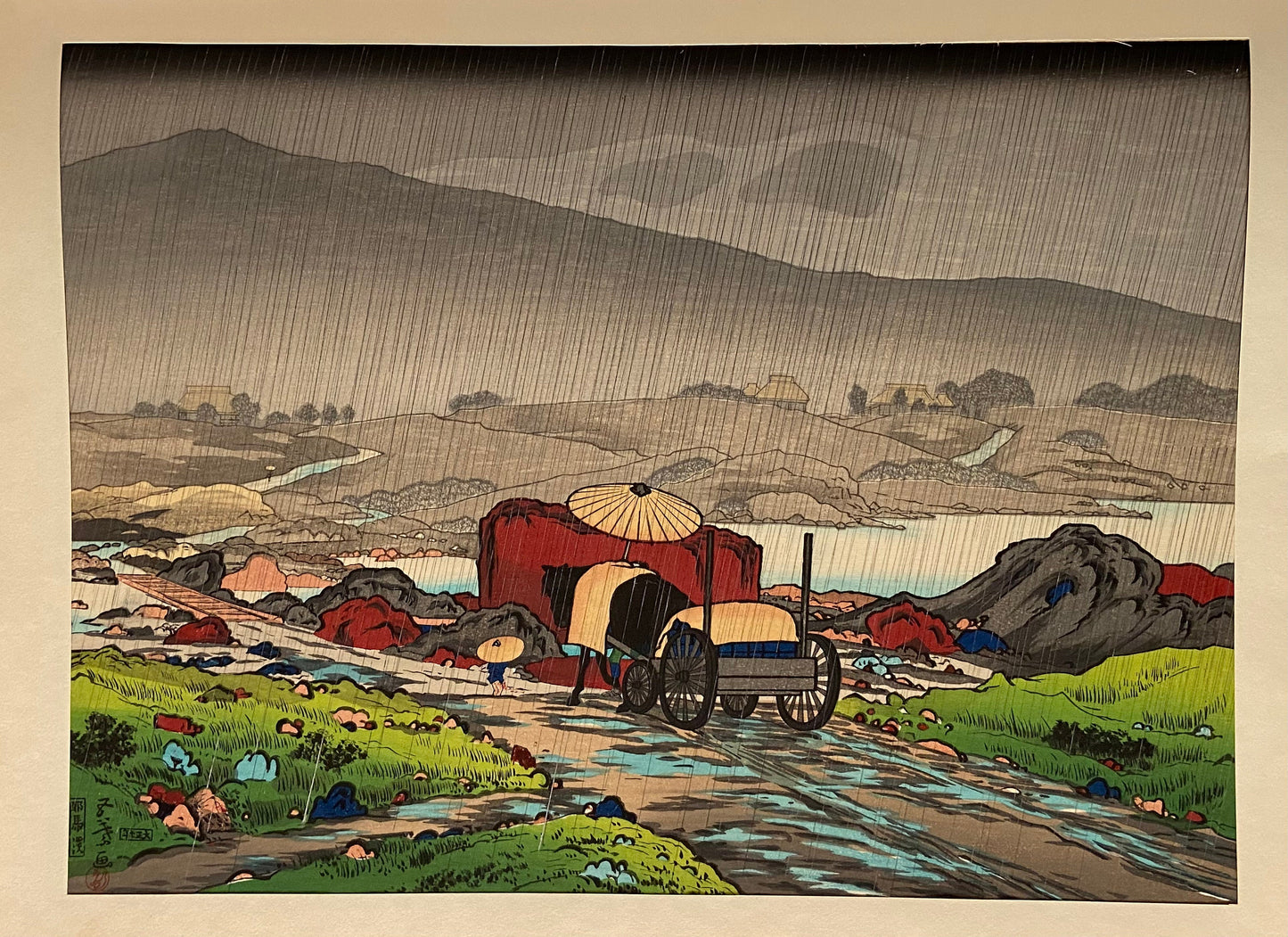 Japanese Ukiyoe, Shin-Hanga, Woodblock print, Hashiguchi Goyo, "Woman with a Hand Towel"