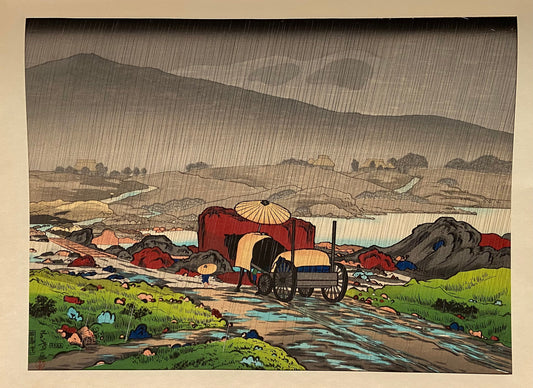 Japanese Ukiyoe, Shin-Hanga, Woodblock print, Hashiguchi Goyo, "Woman with a Hand Towel"