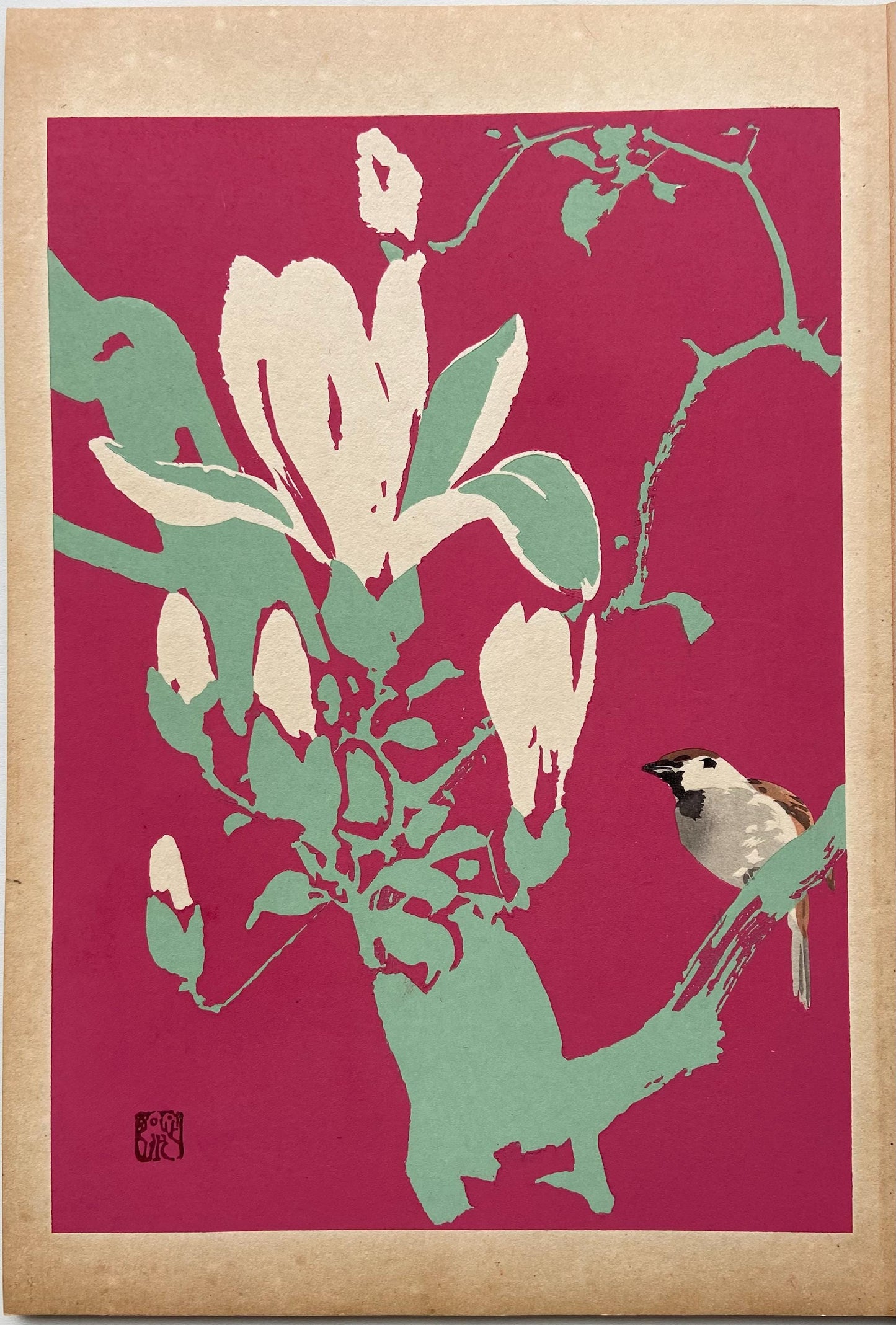 Japanese design, antique, woodcut print, 1934, Honda Bansui, "Tansai-Gafu".